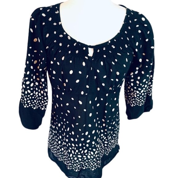 LOFT by Ann Taylor Women's Polka Dot Keyhole Blouse - Size 6 - Picture 1 of 12